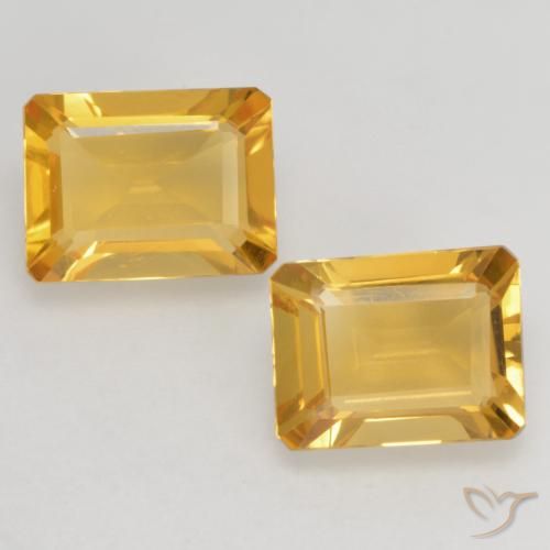 2.71 ct Yellow Citrine, 8.1 x 6.1 mm Octagon Cut From Brazil, Photo A
