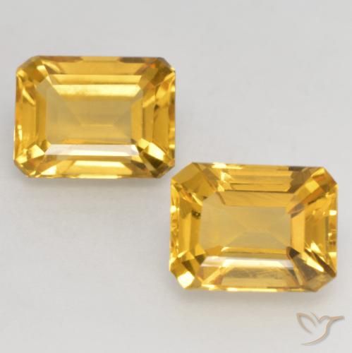 3.32 ct Yellow Citrine, 8 x 6.1 mm Octagon Cut From Brazil, Photo A