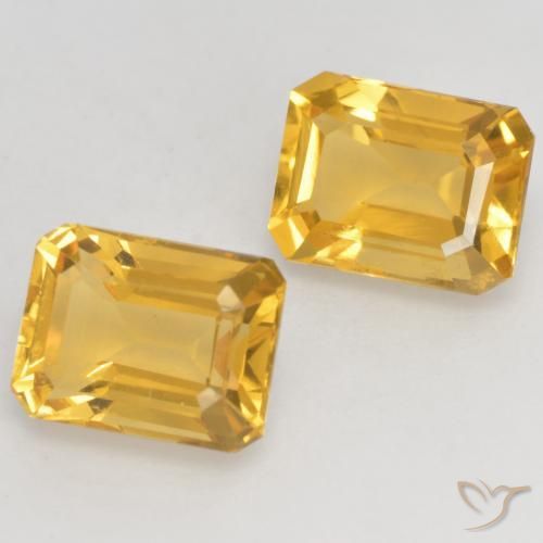 3.32 ctw Golden Citrine Stones, Natural Citrine in Octagon Facet Shape for Sale
