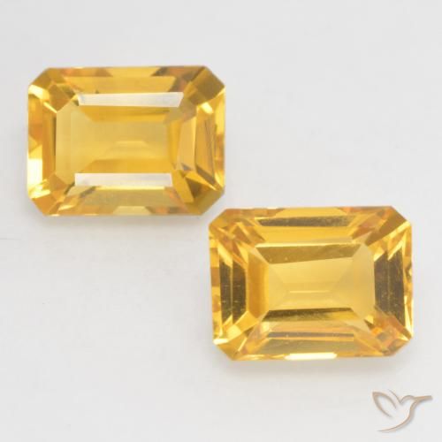 3.32 ct Yellow Citrine, 8.2 x 6.2 mm Octagon Cut From Brazil, Photo A