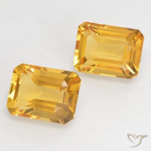 3.32 ctw Golden Citrine Stones, Natural Citrine in Octagon Facet Shape for Sale
