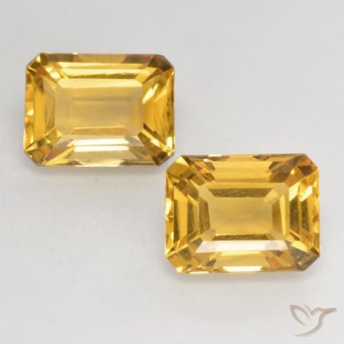 3.33 ct Yellow Citrine, 8.1 x 6.1 mm Octagon Cut From Brazil, Photo A