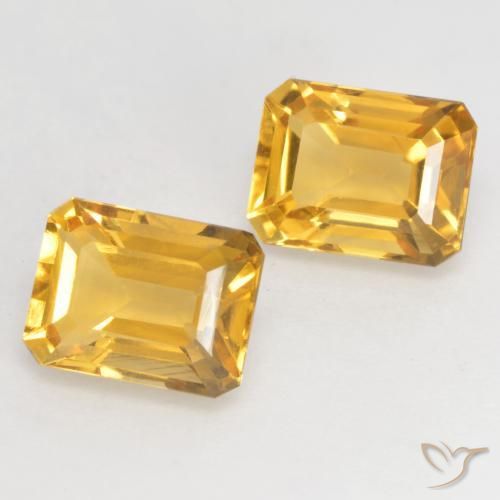 3.33 ctw Golden Citrine Stones, Natural Citrine in Octagon Facet Shape for Sale