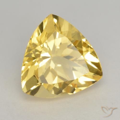 2.39 ct Golden Citrine Stone, Natural Citrine in Trillion Facet Shape for Sale