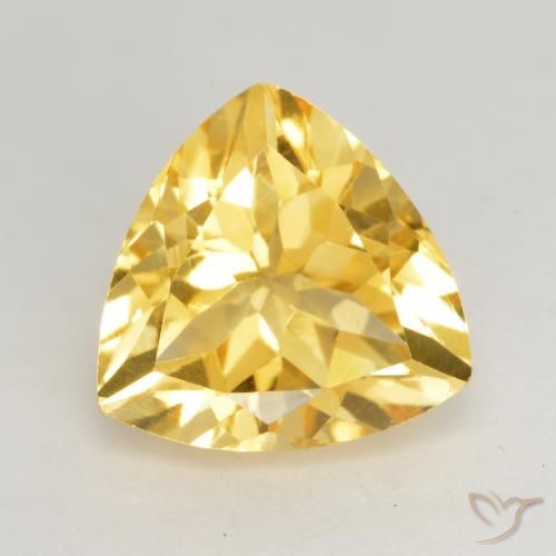 2.15ct Natural Medium-Light Golden Citrine, Trillion, VVS-VS