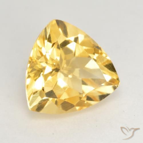 2.15 ct Golden Citrine Stone, Natural Citrine in Trillion Facet Shape for Sale