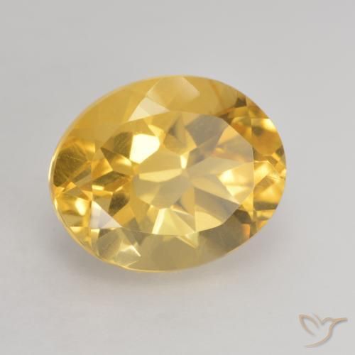 3.68 ct Golden Citrine Stone, Natural Citrine in Oval Facet Shape for Sale