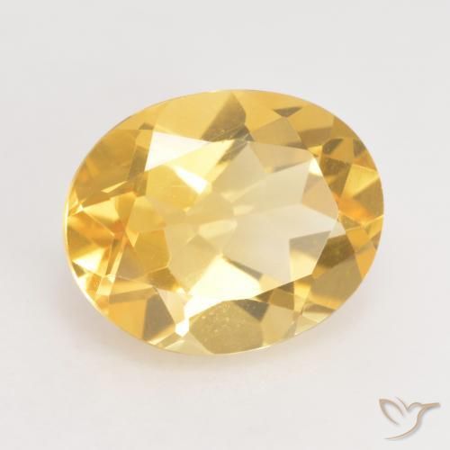 3.13 ct Golden Citrine Stone, Natural Citrine in Oval Facet Shape for Sale