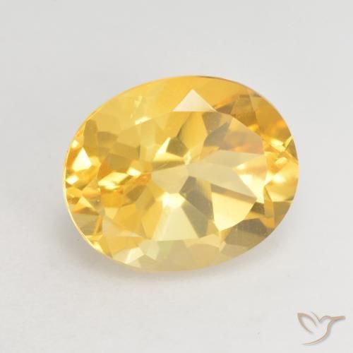 3.66 ct Golden Citrine Stone, Natural Citrine in Oval Facet Shape for Sale