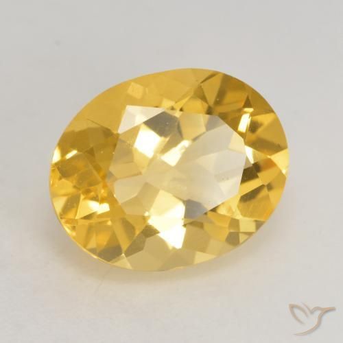 2.94 ct Golden Citrine Stone, Natural Citrine in Oval Facet Shape for Sale