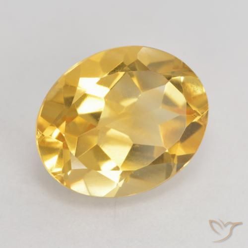 3.04 ct Golden Citrine Stone, Natural Citrine in Oval Facet Shape for Sale