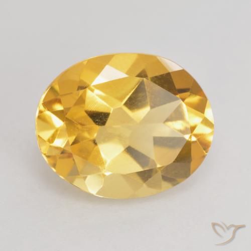 3.17 ct Golden Citrine Stone, Natural Citrine in Oval Facet Shape for Sale