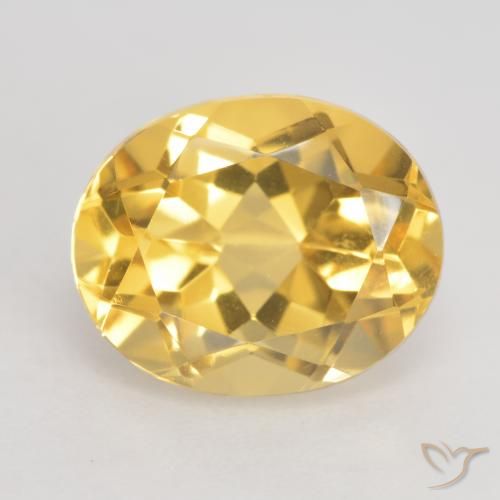 3.66ct Natural Medium Golden Citrine, Oval, VVS-VS