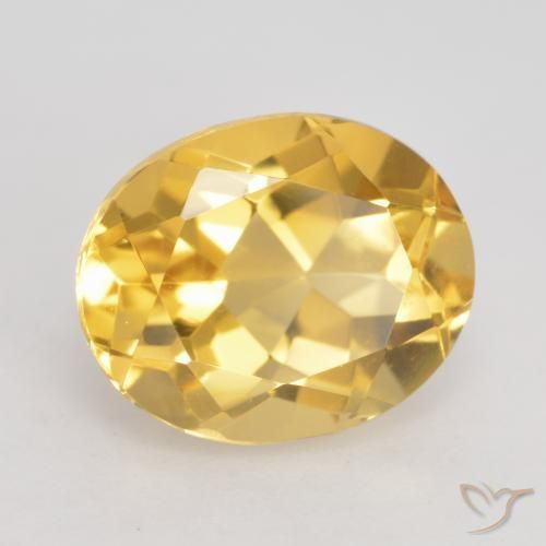 3.66 ct Golden Citrine Stone, Natural Citrine in Oval Facet Shape for Sale