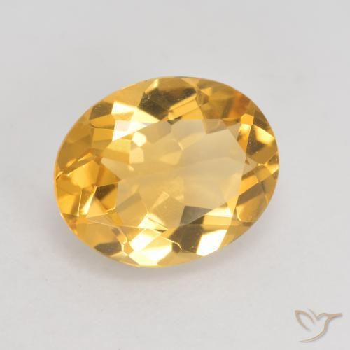 2.96 ct Golden Citrine Stone, Natural Citrine in Oval Facet Shape for Sale