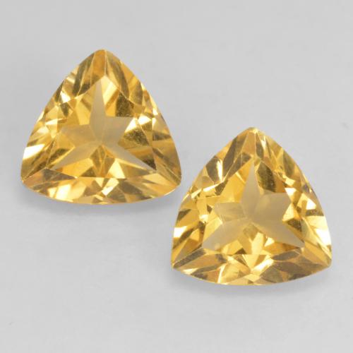 Golden Orange Citrine Gem - 1.5ct Trillion Facet (ID: 533799)