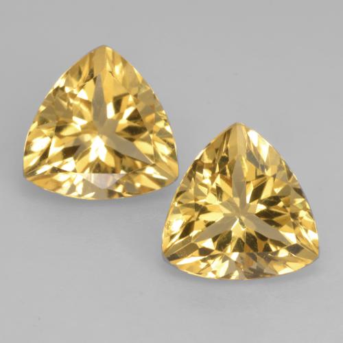 Medium Golden Цитрин Камень - 1.6ct Огранка Триллион Фасетная (ID: 533802)