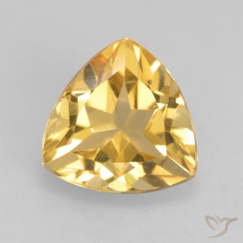 1.76ct Natural Medium Golden Citrine, Trillion, VS