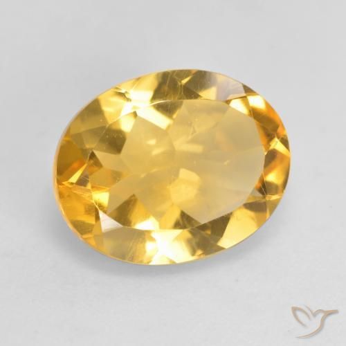 3.06 ct Golden Citrine Stone, Natural Citrine in Oval Facet Shape for Sale