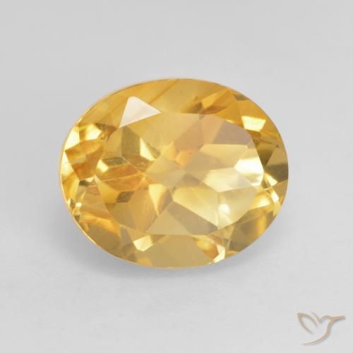 3.79 ct Golden Citrine Stone, Natural Citrine in Oval Facet Shape for Sale