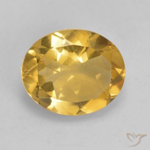 3.34ct Natural Medium Golden Citrine, Oval, VS