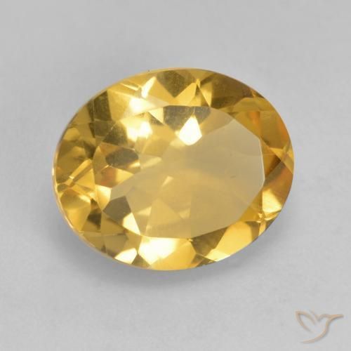 3.34 ct Golden Citrine Stone, Natural Citrine in Oval Facet Shape for Sale