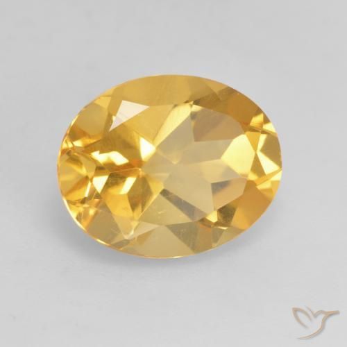3.17 ct Golden Citrine Stone, Natural Citrine in Oval Facet Shape for Sale