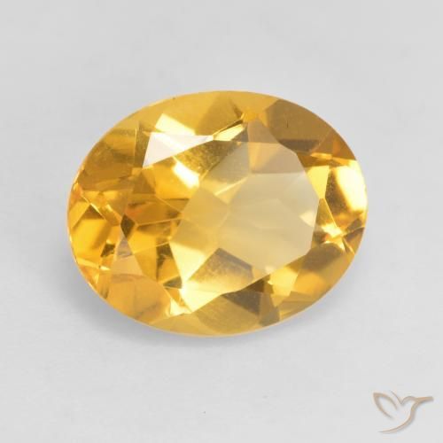 3.17 ct Golden Citrine Stone, Natural Citrine in Oval Facet Shape for Sale