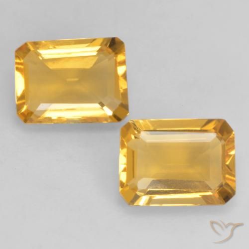 2.66 ct Yellow Citrine, 8.1 x 6 mm Octagon Cut From Brazil, Photo A