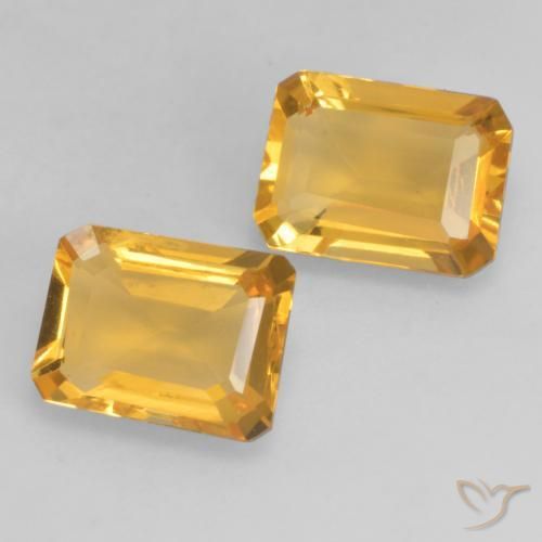 2.66 ctw Golden Citrine Stones, Natural Citrine in Octagon Facet Shape for Sale