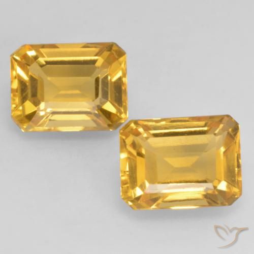 3.38 ct Yellow Citrine, 8 x 6.1 mm Octagon Cut From Brazil, Photo A