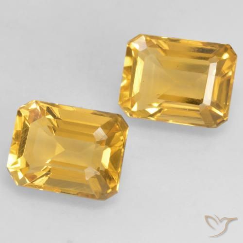 3.38 ctw Golden Citrine Stones, Natural Citrine in Octagon Facet Shape for Sale
