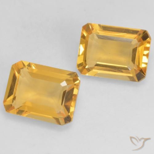 2.70 ctw Golden Citrine Stones, Natural Citrine in Octagon Facet Shape for Sale