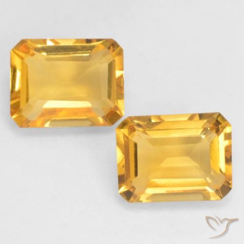 2.96 ct Yellow Citrine, 8.2 x 6.3 mm Octagon Cut From Brazil, Photo A