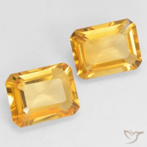 2.96 ctw Golden Citrine Stones, Natural Citrine in Octagon Facet Shape for Sale