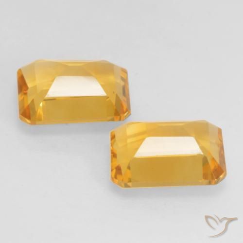Citrine Gemstones in 8.2 x 6.3 mm Size for Sale, Citrine Stones in Dark Golden Color