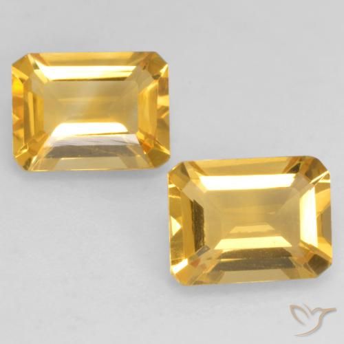 2.67 ct Yellow Citrine, 8 x 6.1 mm Octagon Cut From Brazil, Photo A
