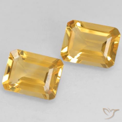 2.67 ctw Golden Citrine Stones, Natural Citrine in Octagon Facet Shape for Sale