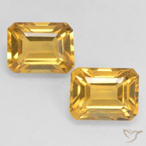 3.4 ct Yellow Citrine, 8.1 x 6.2 mm Octagon Cut From Brazil, Photo A