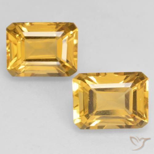 3.43 ct Yellow Citrine, 8.1 x 6.2 mm Octagon Cut From Brazil, Photo A