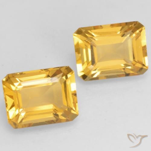 3.43 ctw Golden Citrine Stones, Natural Citrine in Octagon Facet Shape for Sale