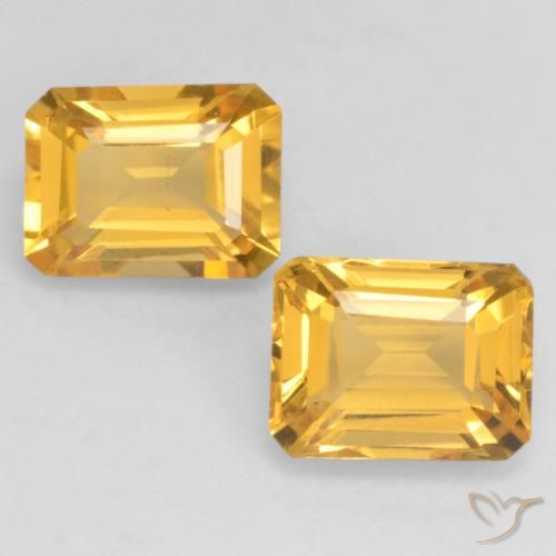 3.21 ct Yellow Citrine, 8.1 x 6.2 mm Octagon Cut From Brazil, Photo A