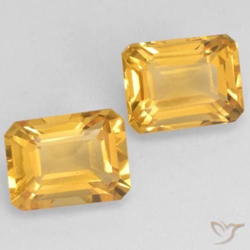 3.21 ctw Golden Citrine Stones, Natural Citrine in Octagon Facet Shape for Sale