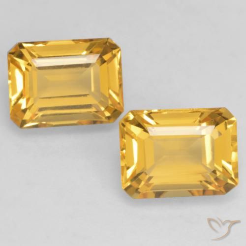3.4 ct Yellow Citrine, 8.1 x 6.1 mm Octagon Cut From Brazil, Photo A