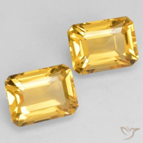 3.40 ctw Golden Citrine Stones, Natural Citrine in Octagon Facet Shape for Sale
