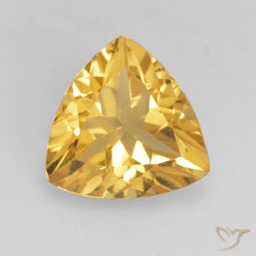 2.05ct Natural Medium Gold Citrine, Trillion, VVS-VS