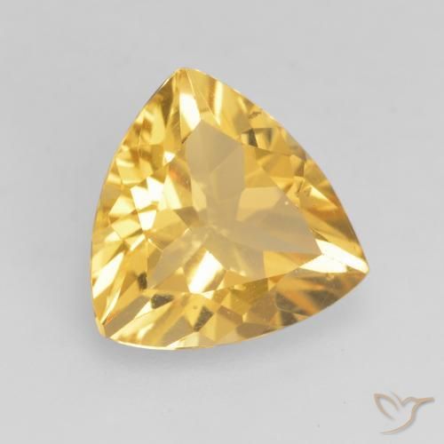 2.05 ct Golden Citrine Stone, Natural Citrine in Trillion Facet Shape for Sale