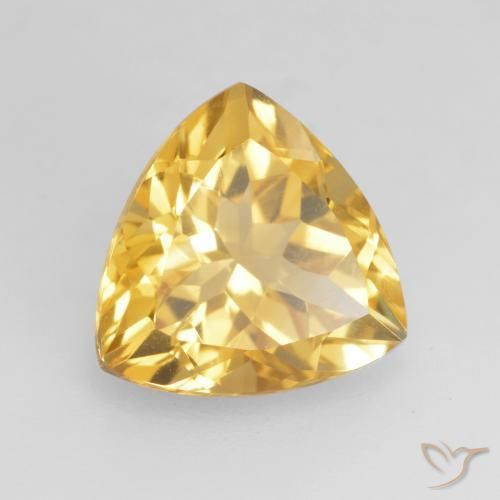 2.29 ct Golden Citrine Stone, Natural Citrine in Trillion Facet Shape for Sale