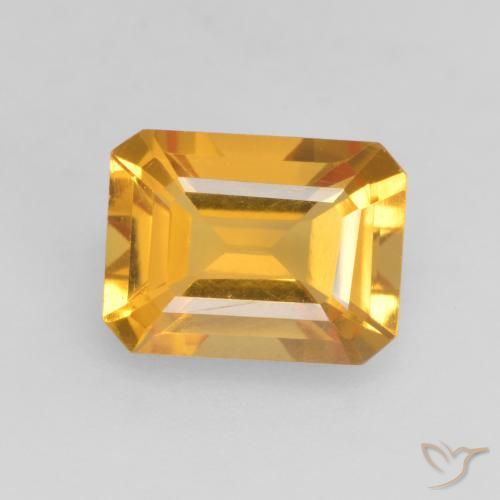 1.38ct Natural Dark Golden Citrine, Emerald Cut, VVS-VS