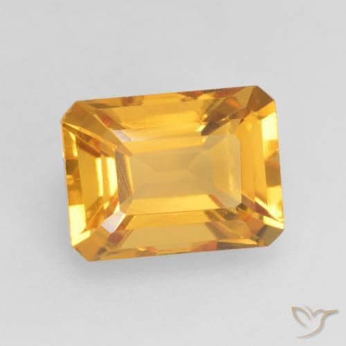 1.70 ct Golden Citrine Stone, Natural Citrine in Octagon Facet Shape for Sale